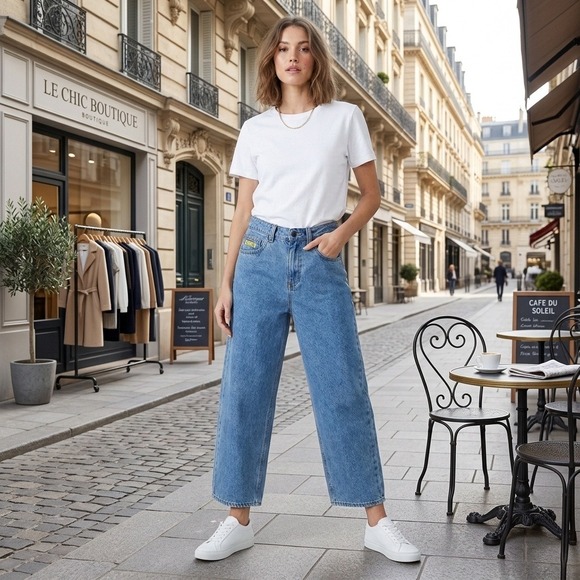 GORYUBI Denim - GORYUBI Baggy Jeans Womens 28 Light Wash Y2K Wide Leg Denim Pants